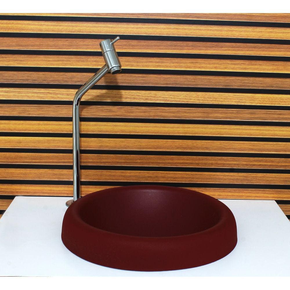 Cuba Vidro Chapeu 32Cm Vermelho Fosco Com Torneira E Valvula