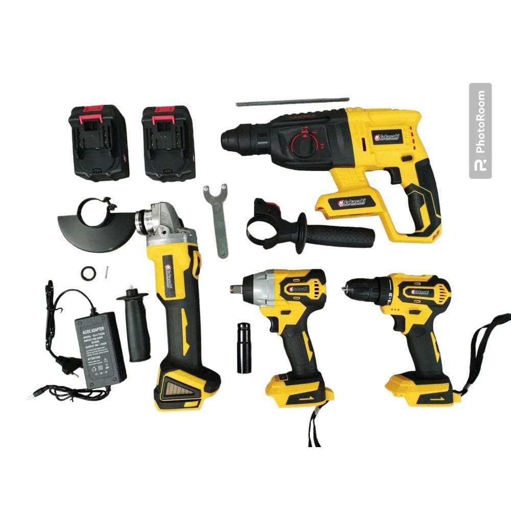 Kit Ferramentas Martelete + Parafusadeira + Lixadeira +