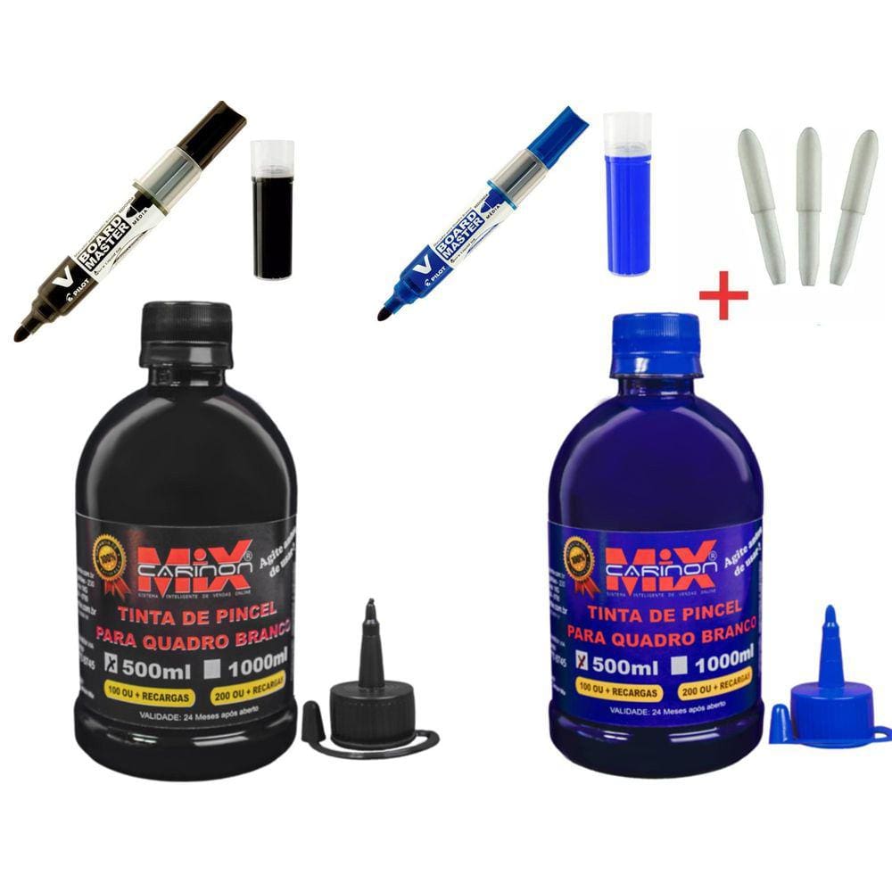 Combo Tinta Marcador De Quadro Branco 500Ml +2 Pincel Pilot