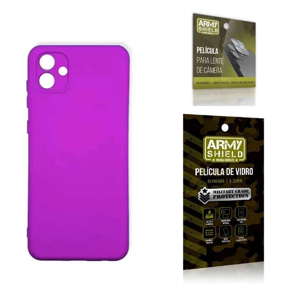Capinha Silicone Aveludada + Película 3D Anti Risco | Marca