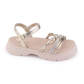 Sandália menina Pampili 695.018 papete Anny dourada strass