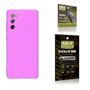 Capinha Silicone Interior Aveludado + Película 3D Armyshield