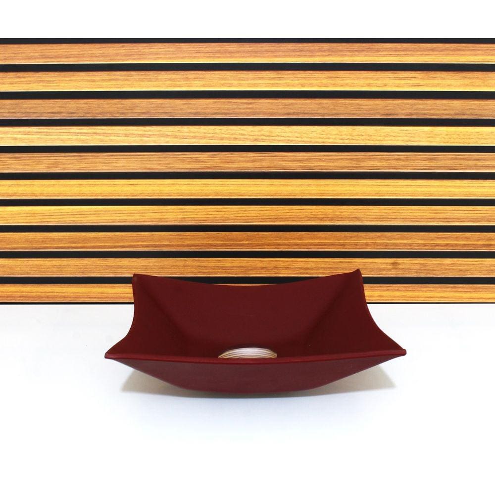 Cuba Vidro Quadrada 31Cm Vermelho Fosco Com Valvula