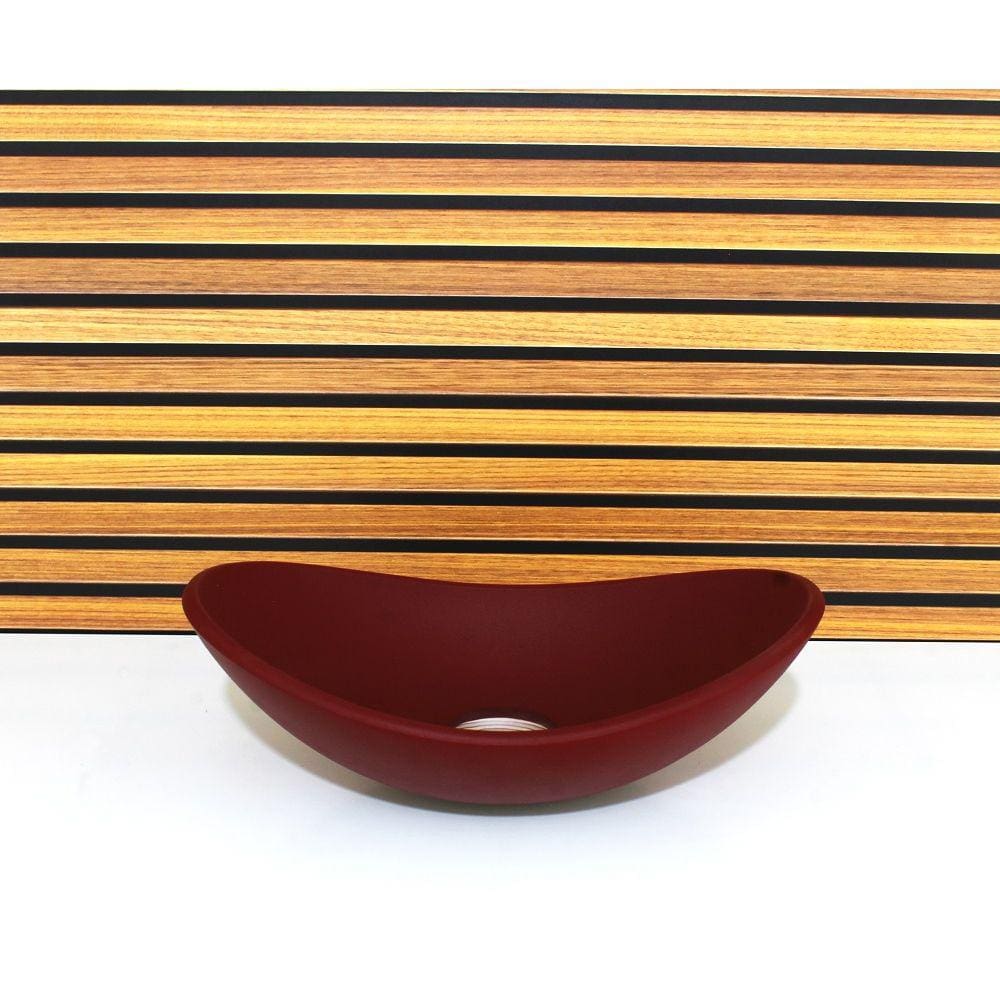 Cuba Vidro Oval 38Cm Vermelho Fosco Com Valvula