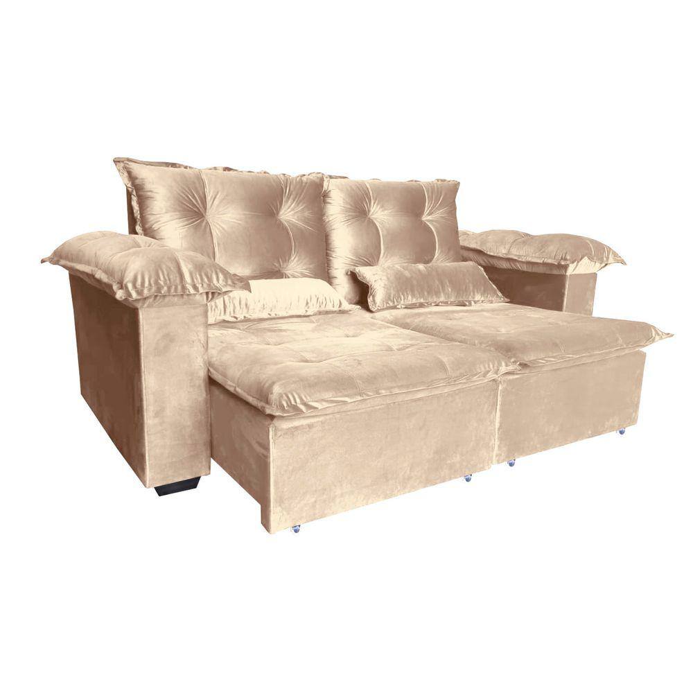 sofa retratil bege 2 metros