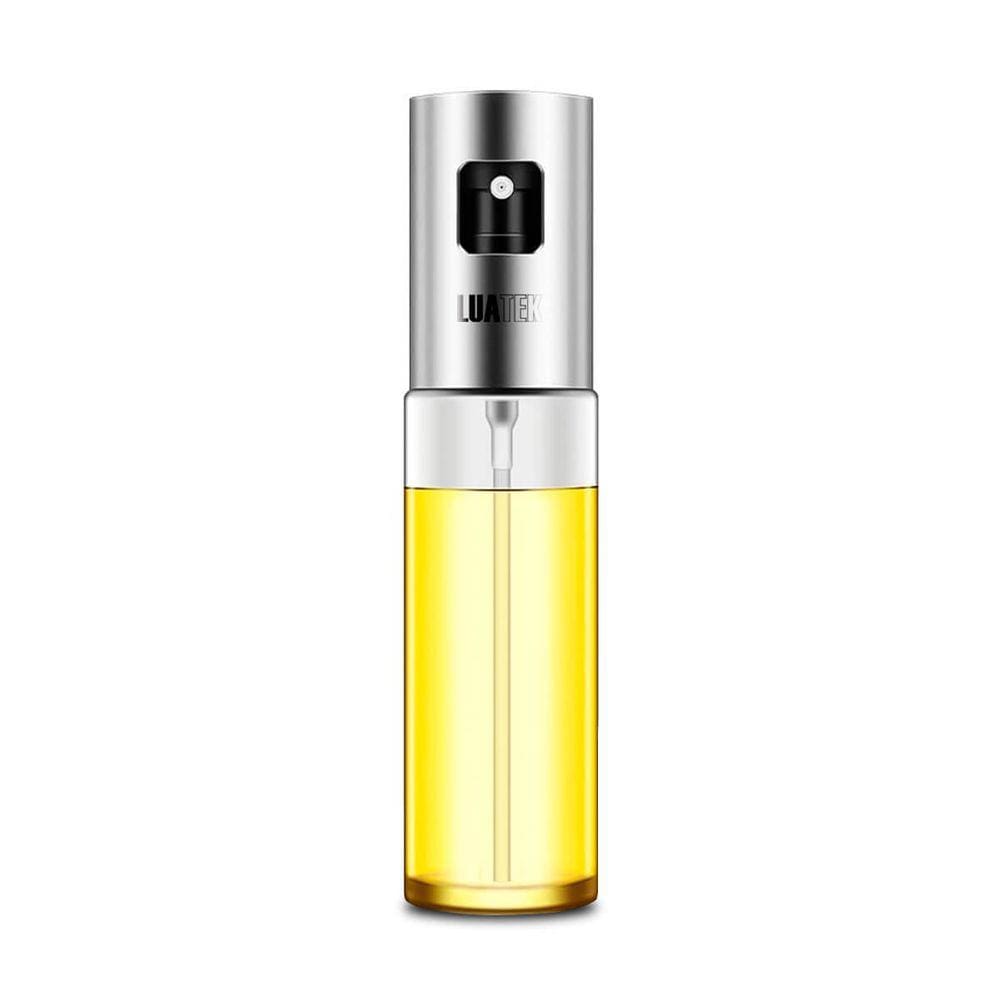 Pulverizador Azeite Vinagre Dosador Spray Borrifador Vidro Inox Prata
