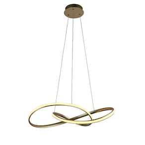 PENDENTE Aton 63X15CM 1 LED 36W 3000K 1188 LÚMENS HM019G BELLA ILUMINAÇÃO DOURADO