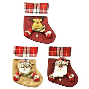 Jogo Bota Natal Papai Noel, Boneco E Rena Pelúcia 25cm 3 Pç