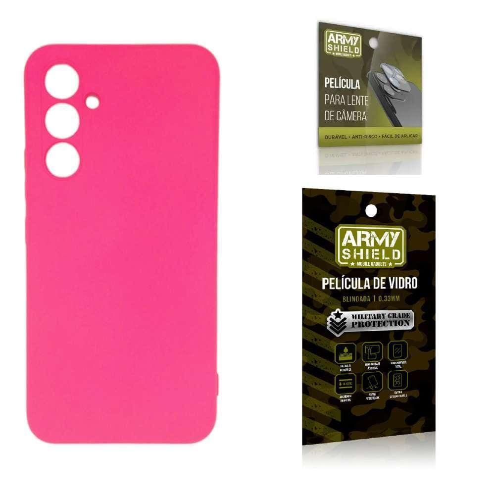 Capinha Pink Galaxy A34 + Película 3D + Película De Câmera