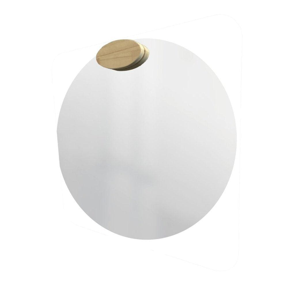 Espelho Decorativo Redondo com Aplique Oval Pinus Incolor
