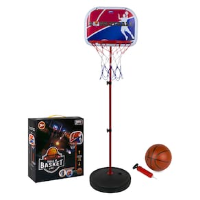 Kit Basquete Infantil Tabela Cesta Pedestal Ajustavel Até 170cm Zippy Toys Brinquedo Kids Basketball 2 Em 1 Com Bola