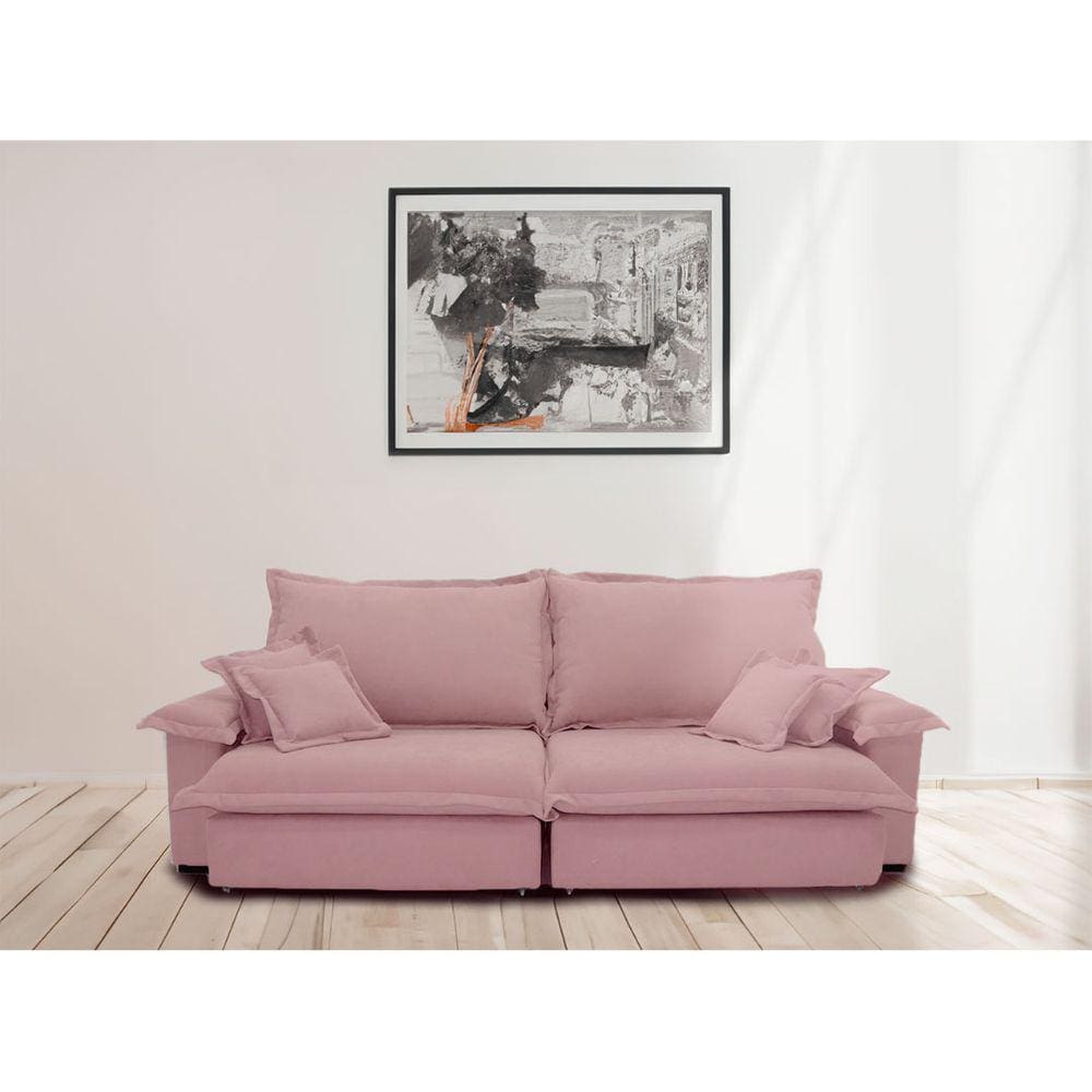 Sofá Paris 2.30m Retrátil e Reclinável Super Pillow