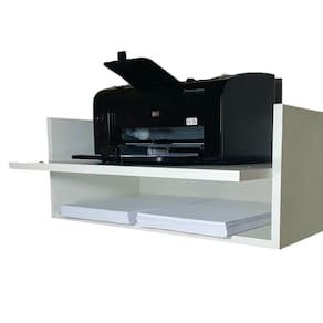 Suporte Para Impressora com Nicho Branco Em Mdf