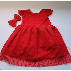 Vestido infantil vermelho Heart