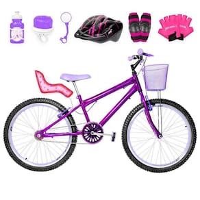 Bicicleta Infantil Aro 24 Aero Kit Premium Violeta E Lilás