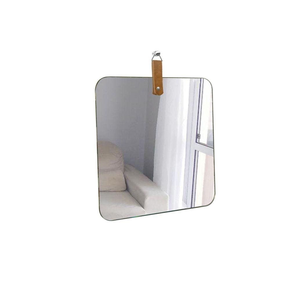 Espelho Decorativo Life Alça Sintético Quadrado In House Decor Incolor