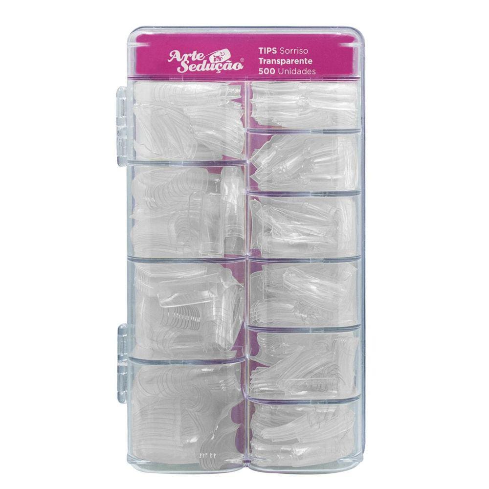 Unhas Postiças Tips Sorriso Transparentes - 500 Unidades