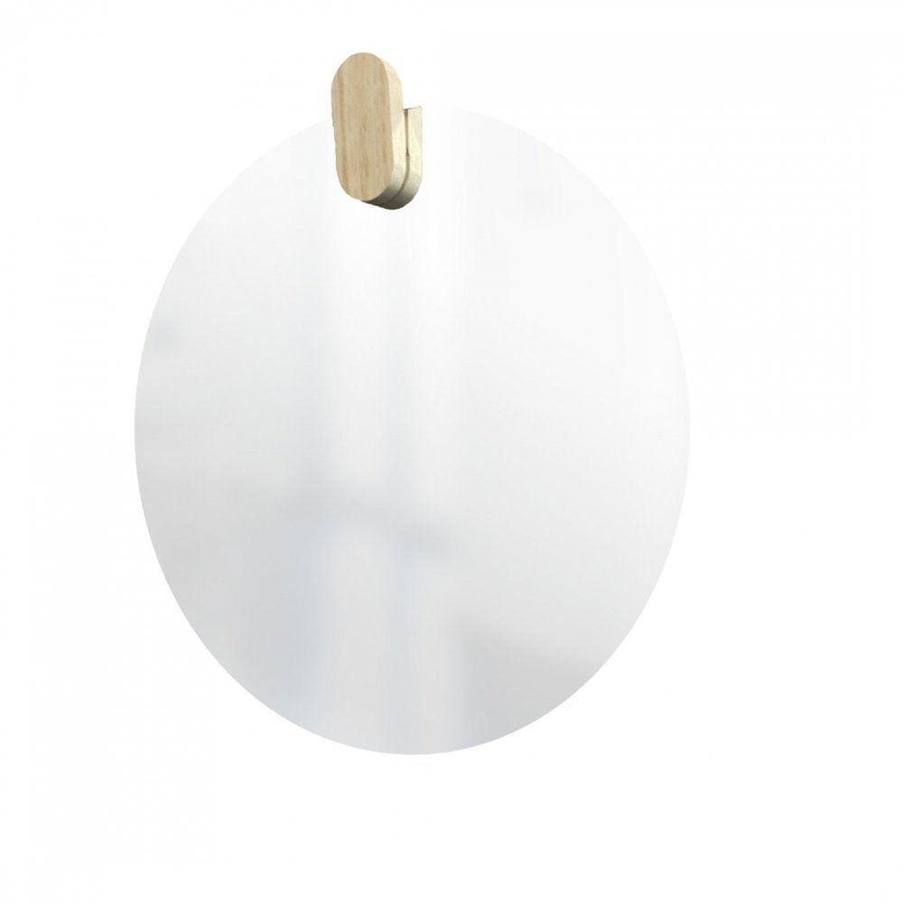 Espelho Decorativo Redondo com Aplique Oblongo Pinus Incolor