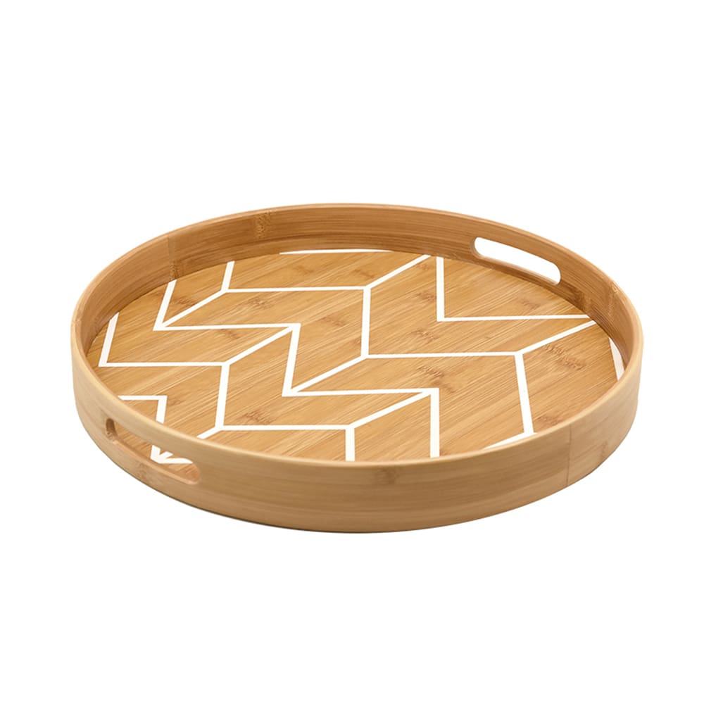 Bandeja de Bambu Oikos Estampada 35cm Redonda