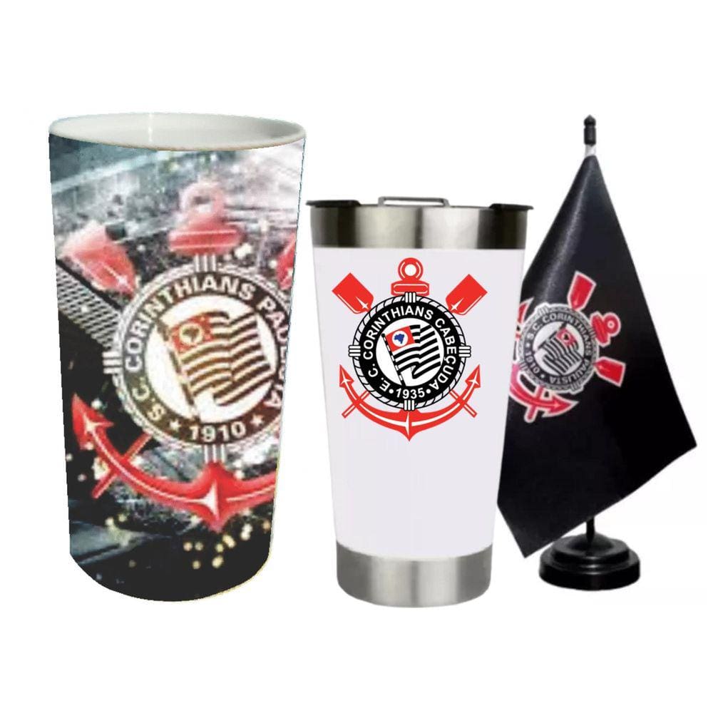 Copo Térmico com Tampa e Abridor Time - Kit Presente