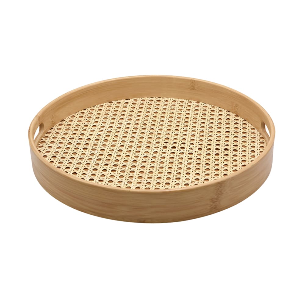 Bandeja de Bambu Oikos com Palha 35cm Redonda