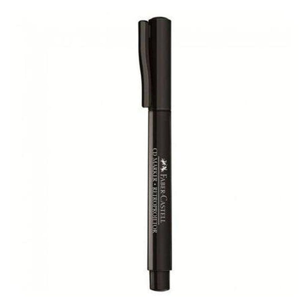Marcador CD Marker Retroprojetor 1.0mm Preto Permanente - Faber-Castell