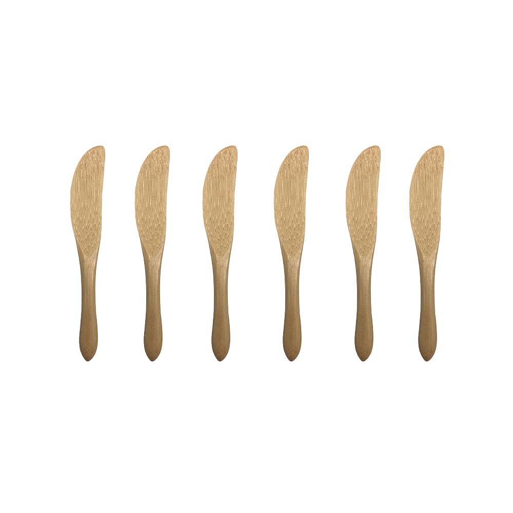 Kit 6 Mini Facas Oikos em Bambu Natural Minimalista