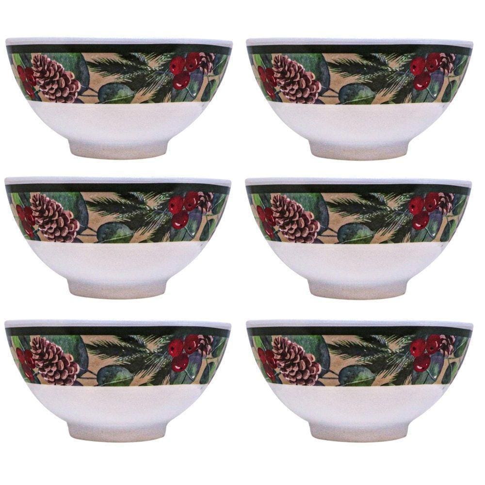 Kit 6 Tigelas Bowl Melamina Natal Para Petiscos 300ml