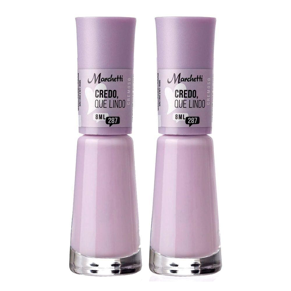 Kit 2 Esmalte Marchetti Cremoso Cor Credo Que Lindo 287 com 8ml