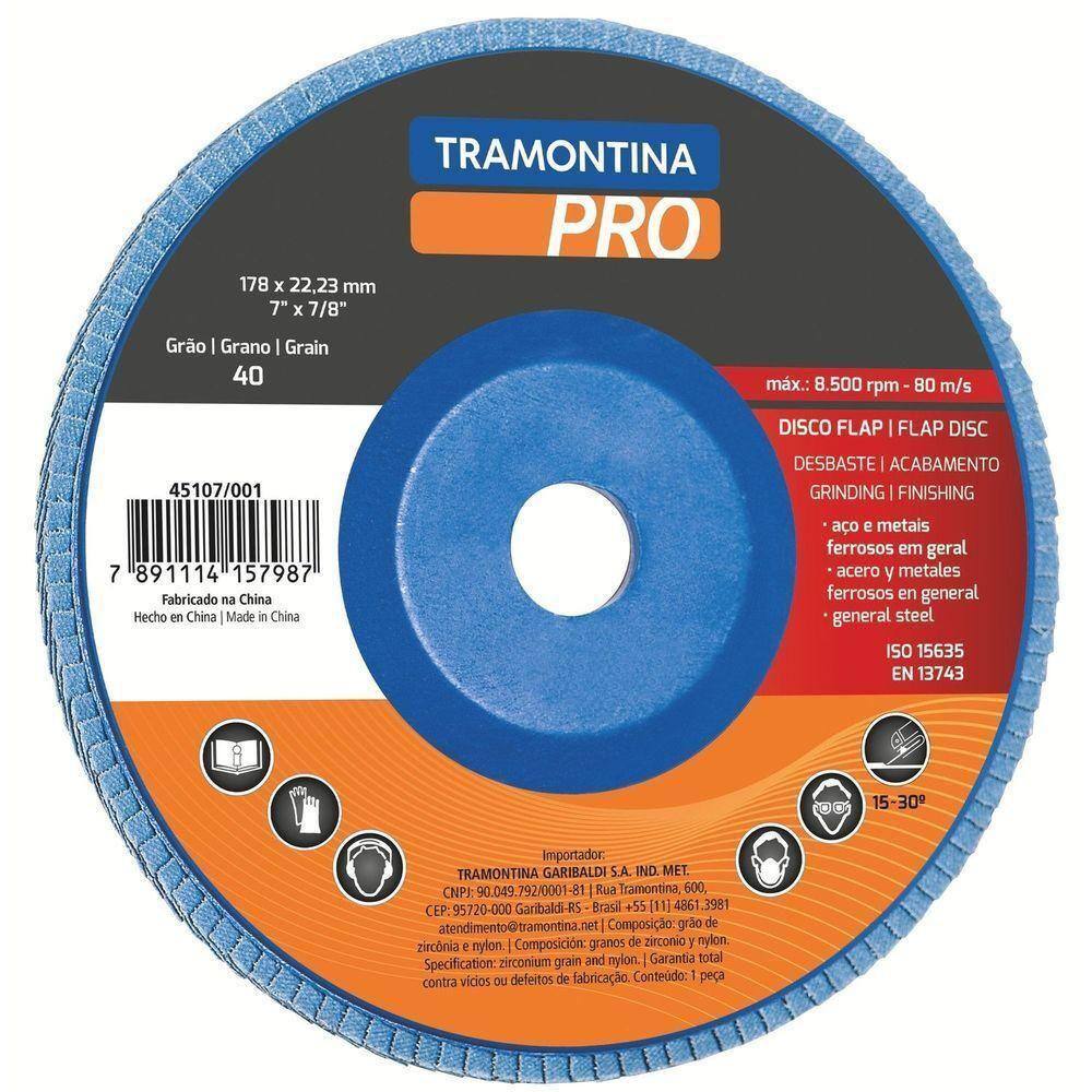 Disco Flap Para Acabamento 7” - Grão 40 Tramontina Pro Tramontina