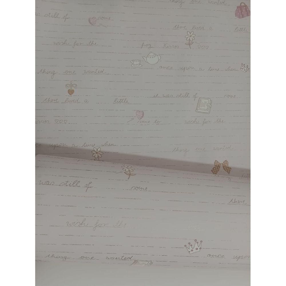 papel de parede infantil rosa escritas