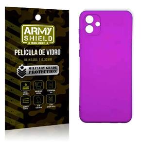 Capa Capinha Pink Samsung A04E + Película De Vidro 3D