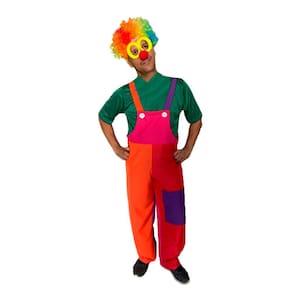 Jardineira Macacão Colorido Adulto Monitor Recreador Animador de Festa Palhaço Circo Dia das Crianças Carnaval