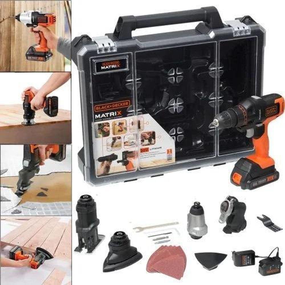 Kit parafusadeira matrix 6 em best sale 1 black decker 20v bdcdm6kitc