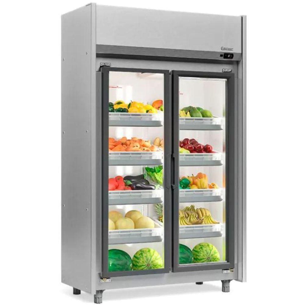 Refrigerador Vertical Hortifruti 2 Portas de Vidro GEAS2P Gelopar