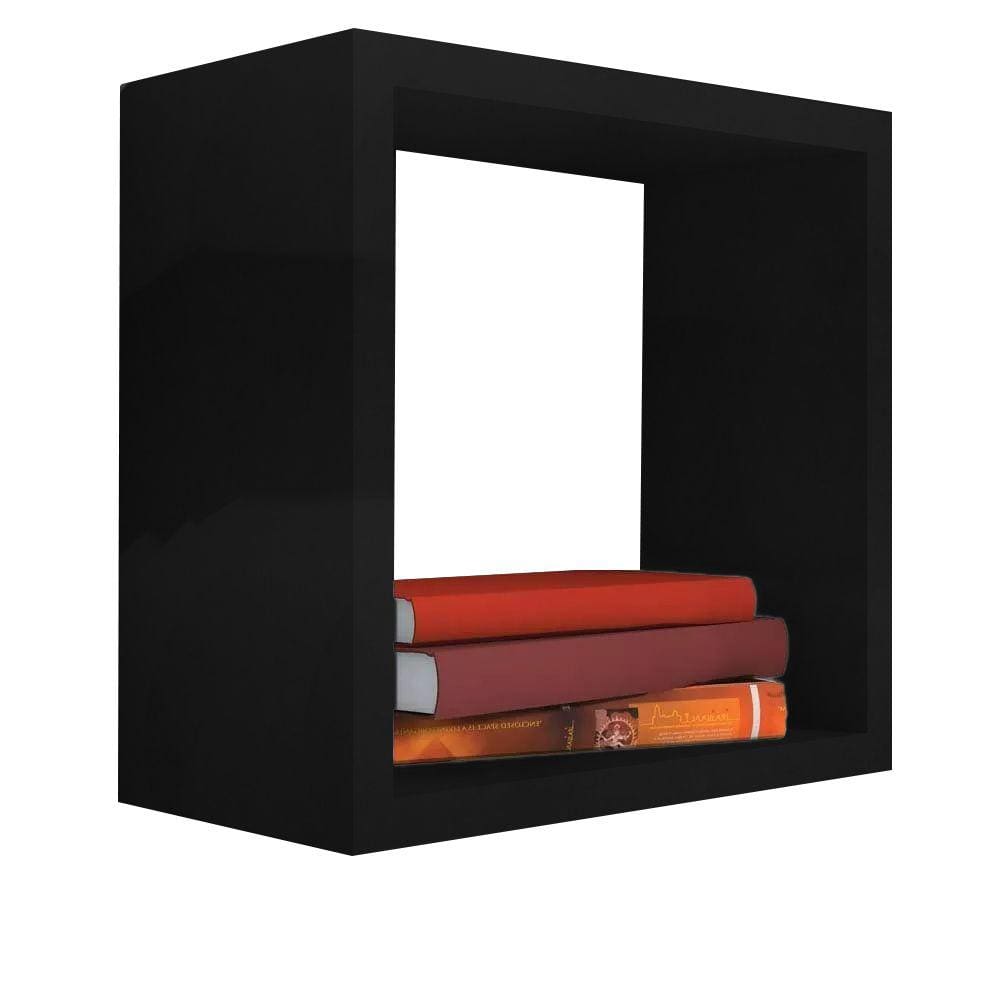 Nicho Decorativo 30X30X20 cm Preto Em Mdf