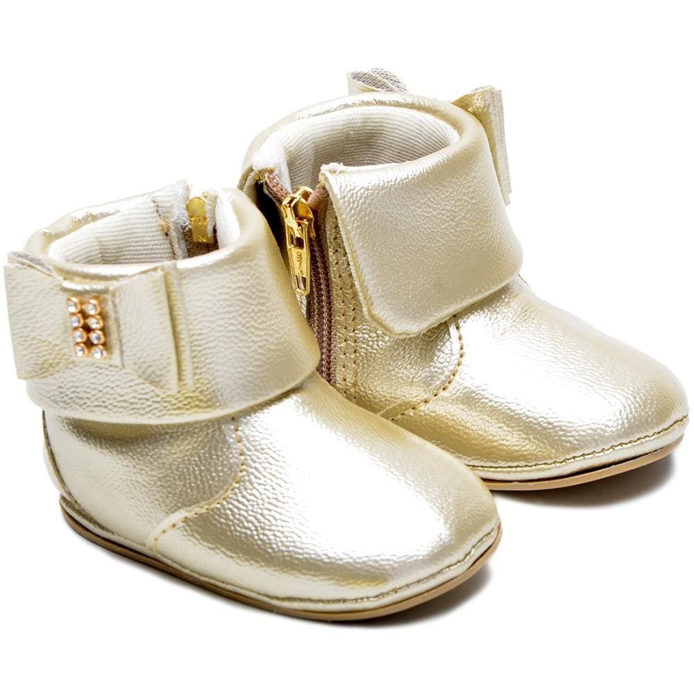 Botinha Feminina Infantil Bebê Casual Confortável Laço