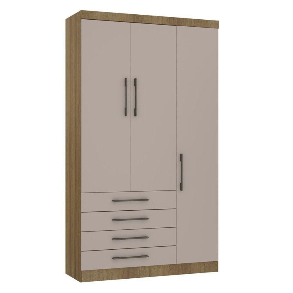 Módulo De Guarda Roupa Eucamoveis Paris 3 Portas 4 Gavetas Avela/cinammon