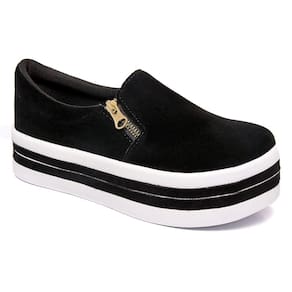 Slip On Liso Sola Alta Lk Store Com Calce Fácil e Zíper Lateral