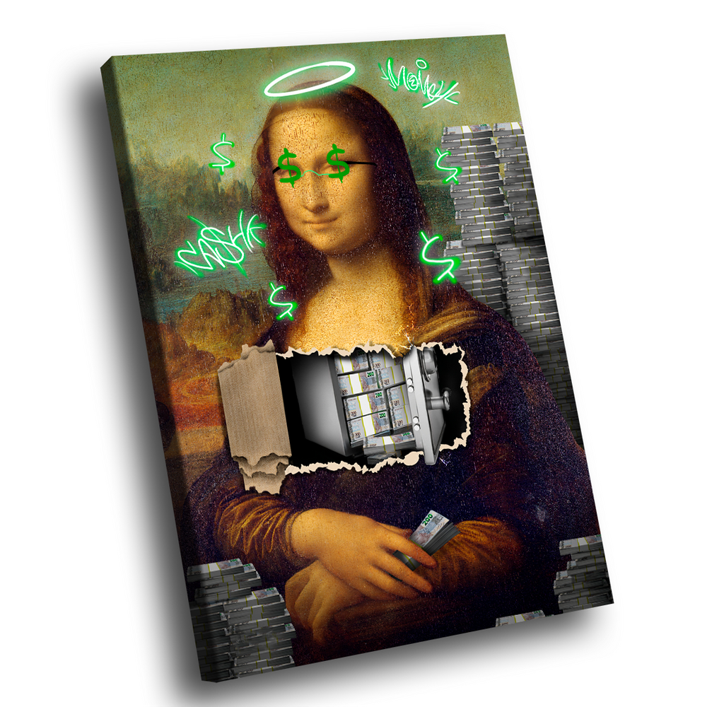 Quadro Monalisa Money -- BR ARTES Pequeno 60x40