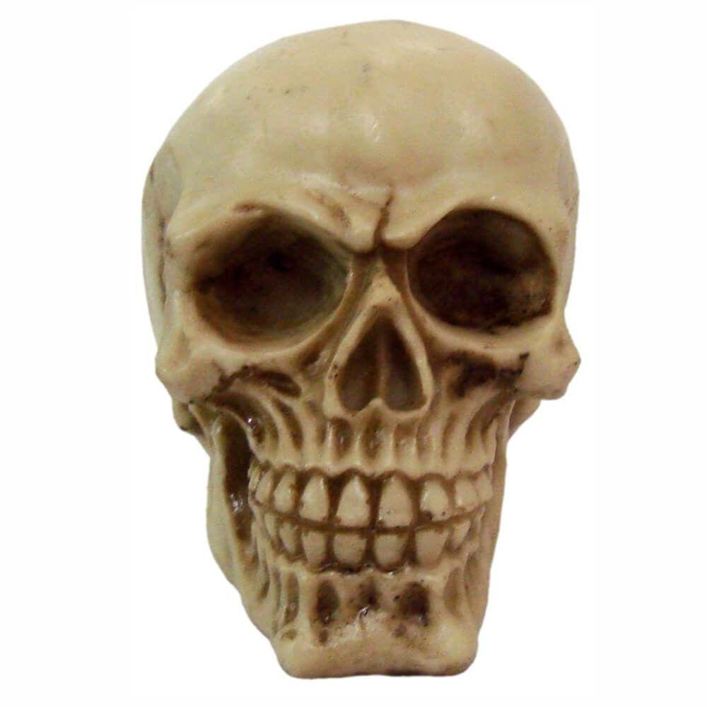Crânio Caveira Skull Decorativo enfeite resina 10,5 cm
