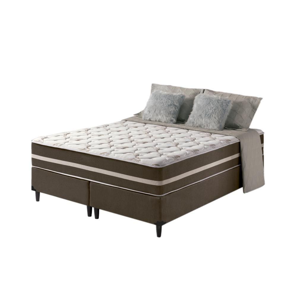 Cama Box + Colchão Queen Classic Molas Ensacadas 128x188x61cm