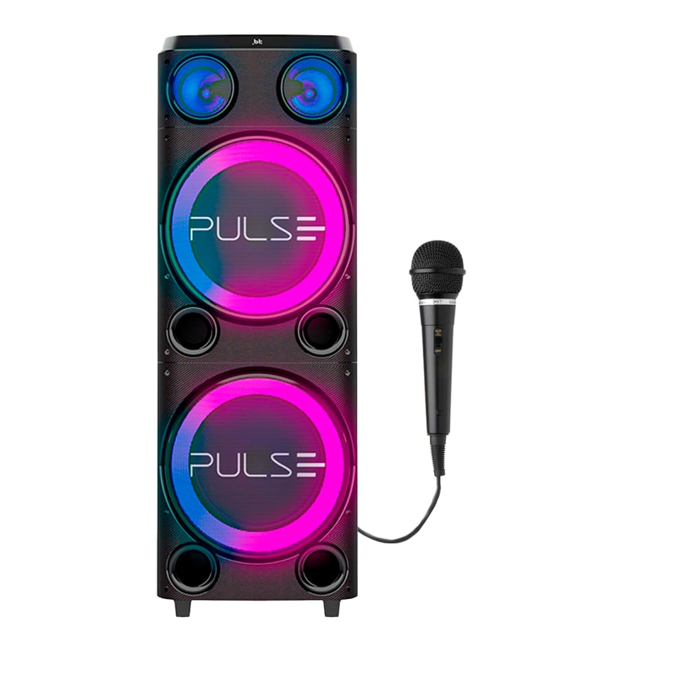 Caixa de Som Torre Double Pulse SP508 12`` LED Bluetooth 2300W - 1 Mic