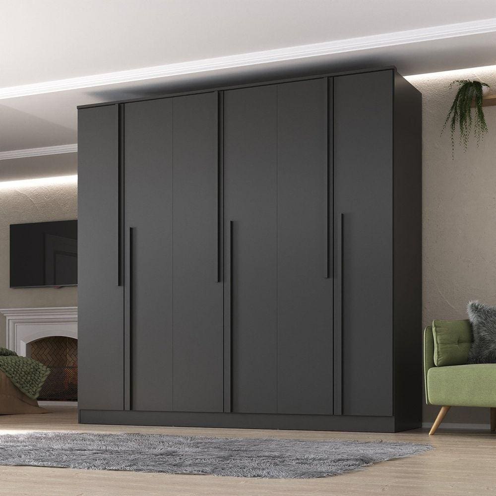 Guarda Roupa Casal 6 Portas 4 Gavetas Sarah Yescasa Preto