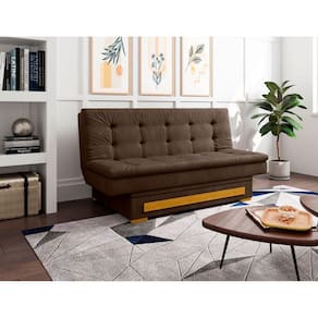 Sofa Cama com Baú Berilo Marrom
