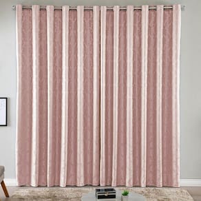 Cortina Turin Jacquard Semiblackout Floral 4,00x2,80m Para Sala Quarto Varão 4m Ilhóses - Rosê