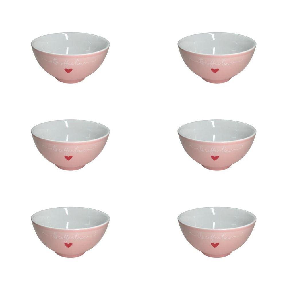 Kit 6 Bowl Lamour 440Ml Rosa Etilux Pcln173Rs