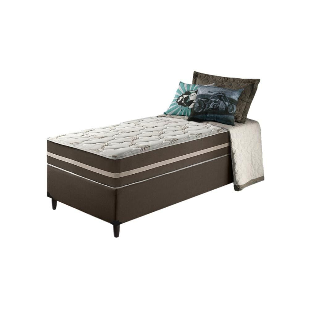 Cama Box + Colchão de Solteiro Classic Molas Ensacadas 78x188x61cm