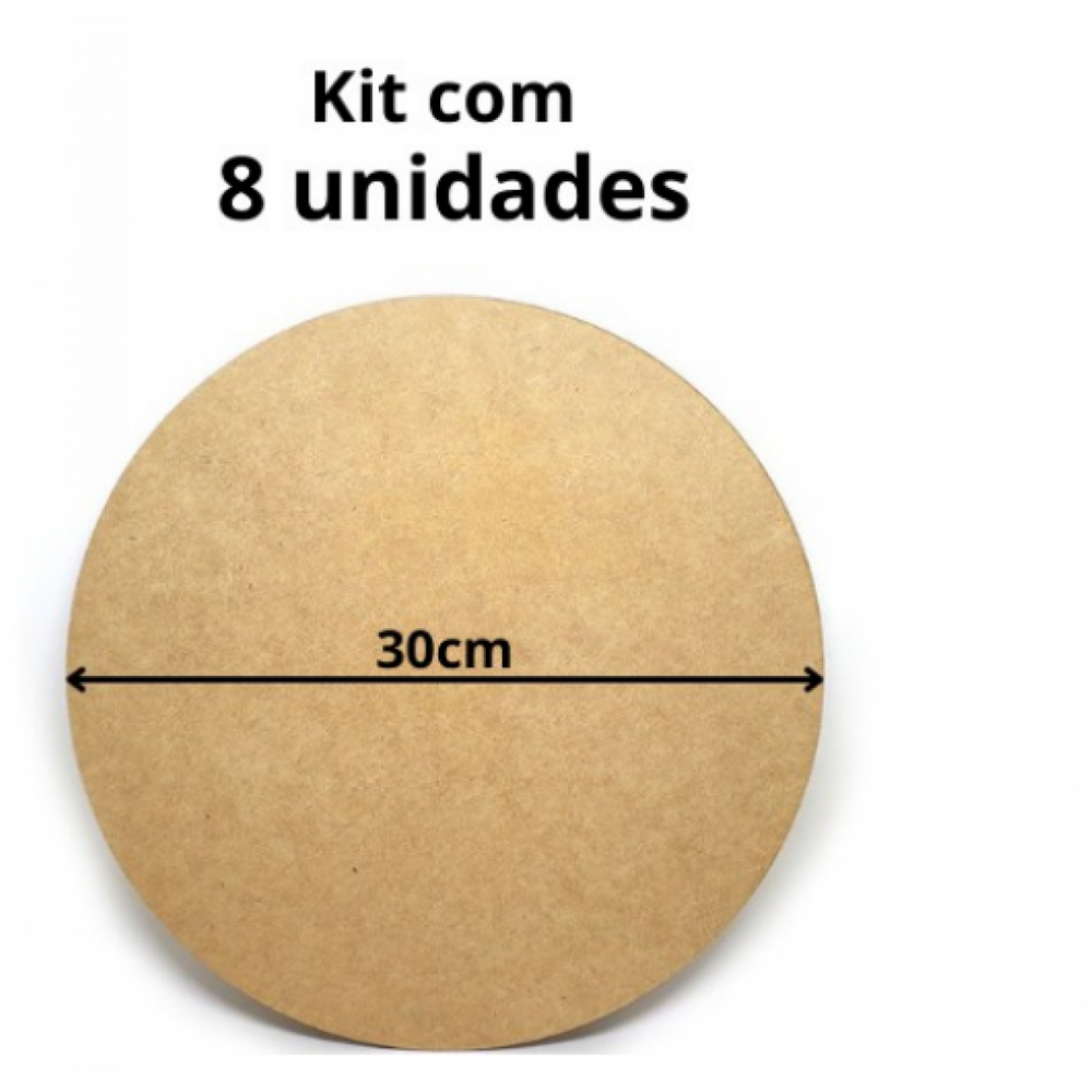 8 Sousplat MDF 30cm de diâmetro e 3MM de espessura