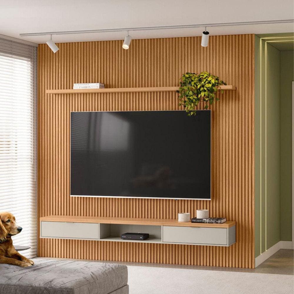 Painel para Tv de até 75 Polegadas 260cm Ripado Modular 2.6 Línea Brasil